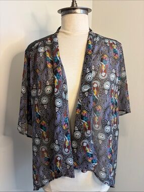 DISNEY Tim Burton's Nightmare Before Christmas Stained Kimono SIZE M FLAW